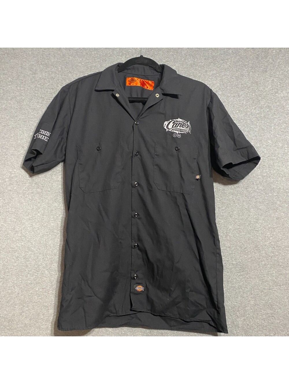 Raising Canes Dickies Work Shirt Mens M Fry Cook Cashier Black Post Malone